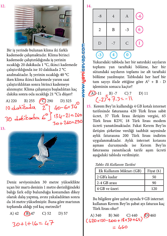 7. Sınıf Matematik Kitabı Sayfa 35 36 37 38 39 40 Cevapları Meb