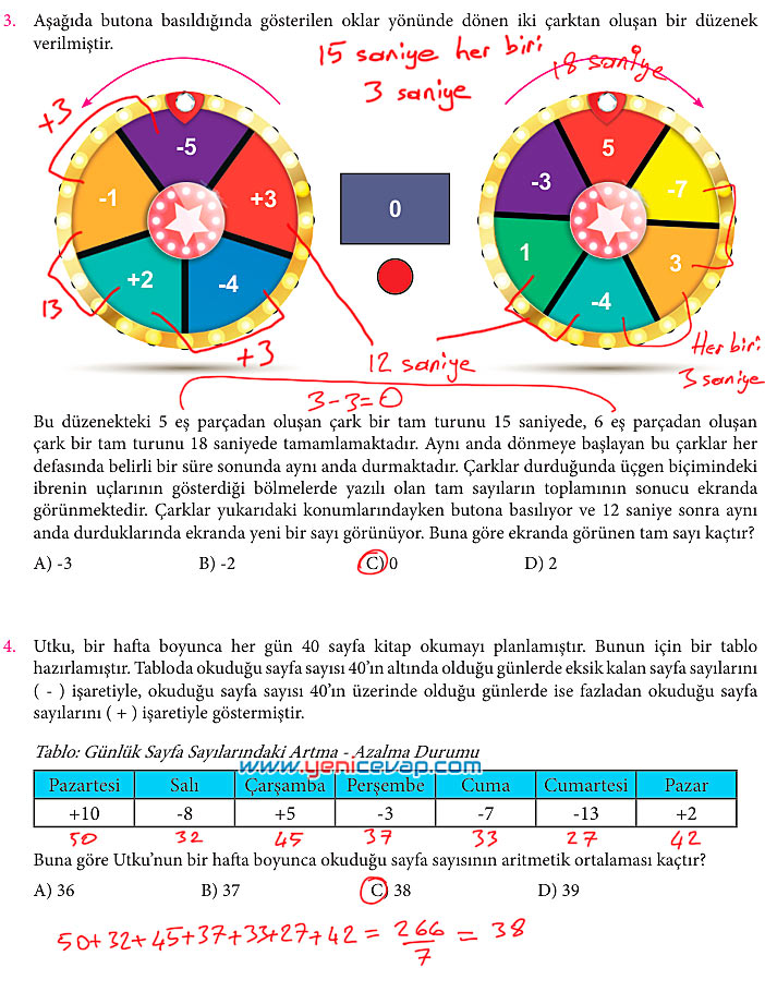 7. Sınıf Matematik Kitabı Sayfa 35 36 37 38 39 40 Cevapları Meb