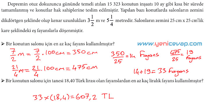 7. Sınıf Matematik Kitabı Sayfa 83 84 85 88 89 90 Cevapları Meb