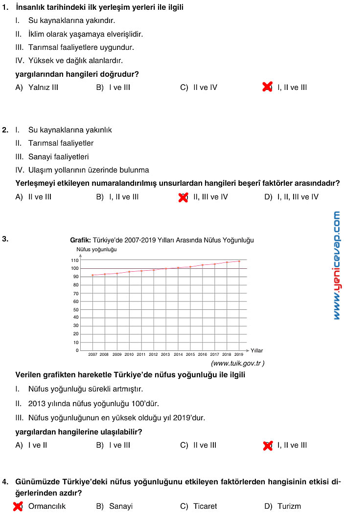 7. Sınıf Sosyal Bilgiler Kitabı Sayfa 142 143 144 145 146 147 Cevapları Yıldırım