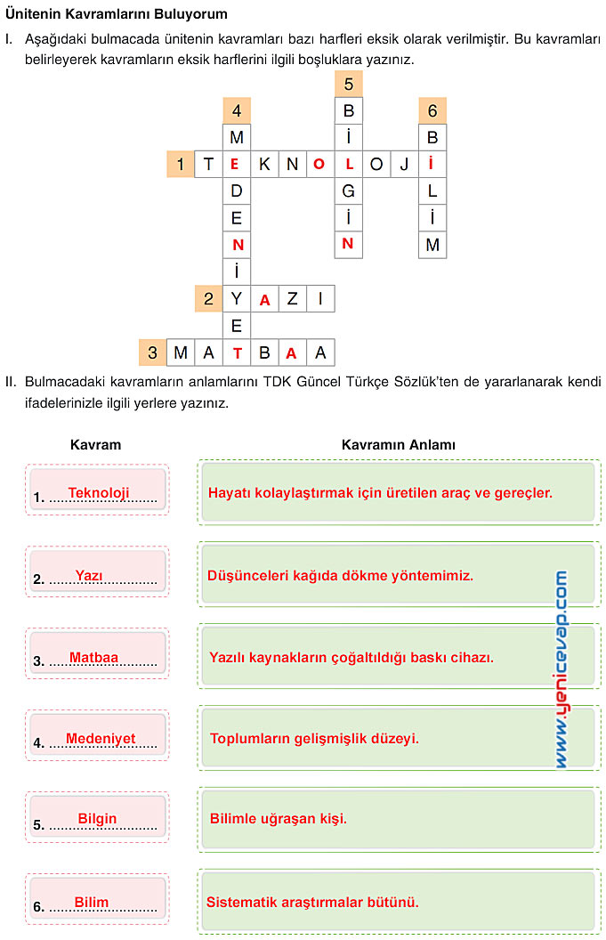 7. Sınıf Sosyal Bilgiler Kitabı Sayfa 150 151 152 154 155 156 157 Cevapları Yıldırım