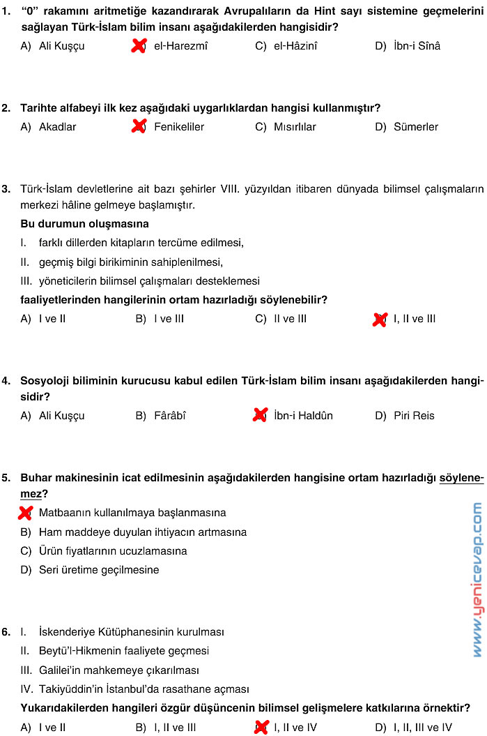 7. Sınıf Sosyal Bilgiler Kitabı Sayfa 176 177 178 179 182 183 184 Cevapları Yıldırım