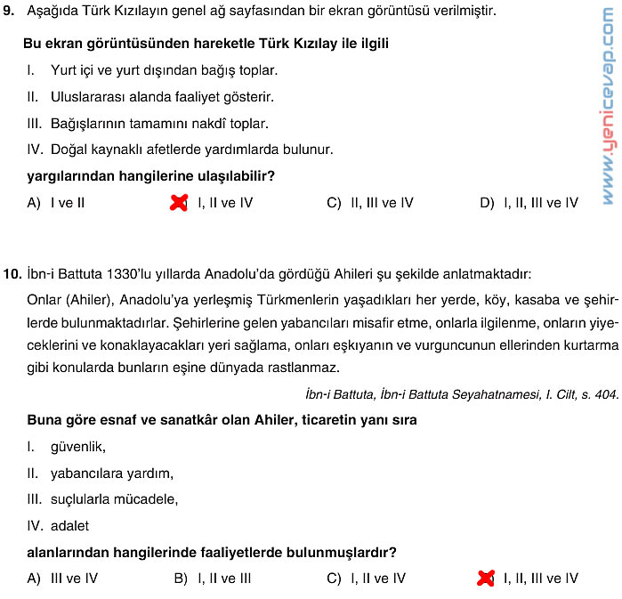 7. Sınıf Sosyal Bilgiler Kitabı Sayfa 210 211 212 213 216 217 218 Cevapları Yıldırım