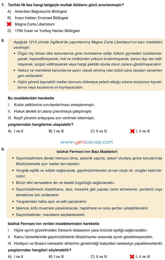7. Sınıf Sosyal Bilgiler Kitabı Sayfa 237 238 239 240 241 242 Cevapları Yıldırım