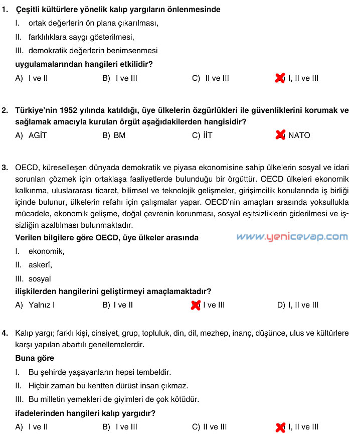 7. Sınıf Sosyal Bilgiler Kitabı Sayfa 272 273 274 275 Cevapları Yıldırım