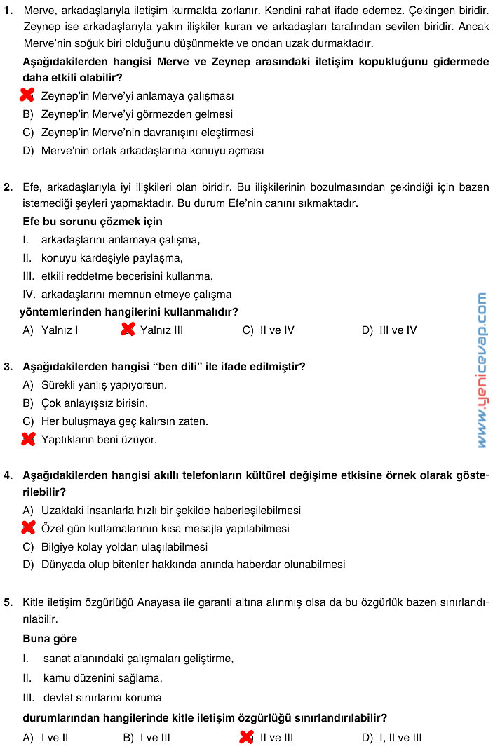 7. Sınıf Sosyal Bilgiler Kitabı Sayfa 40 41 42 43 46 47 48 49 50 Cevapları Yıldırım