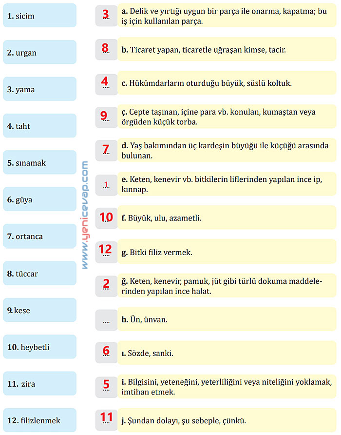 7. Sınıf Türkçe Kitabı Sayfa 118 119 120 121 122 123 124 Cevapları Meb