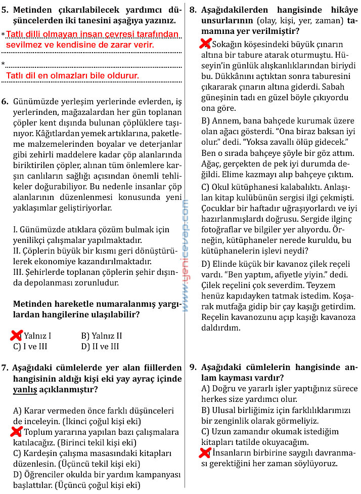 7. Sınıf Türkçe Kitabı Sayfa 136 137 140 141 144 147 148 149 150 Cevapları Meb