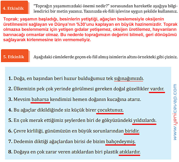 7. Sınıf Türkçe Kitabı Sayfa 184 185 186 187 188 191 192 193 Cevapları Meb
