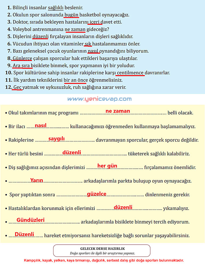 7. Sınıf Türkçe Kitabı Sayfa 204 206 208 209 210 211 212 214 215 216 217 Cevapları Meb