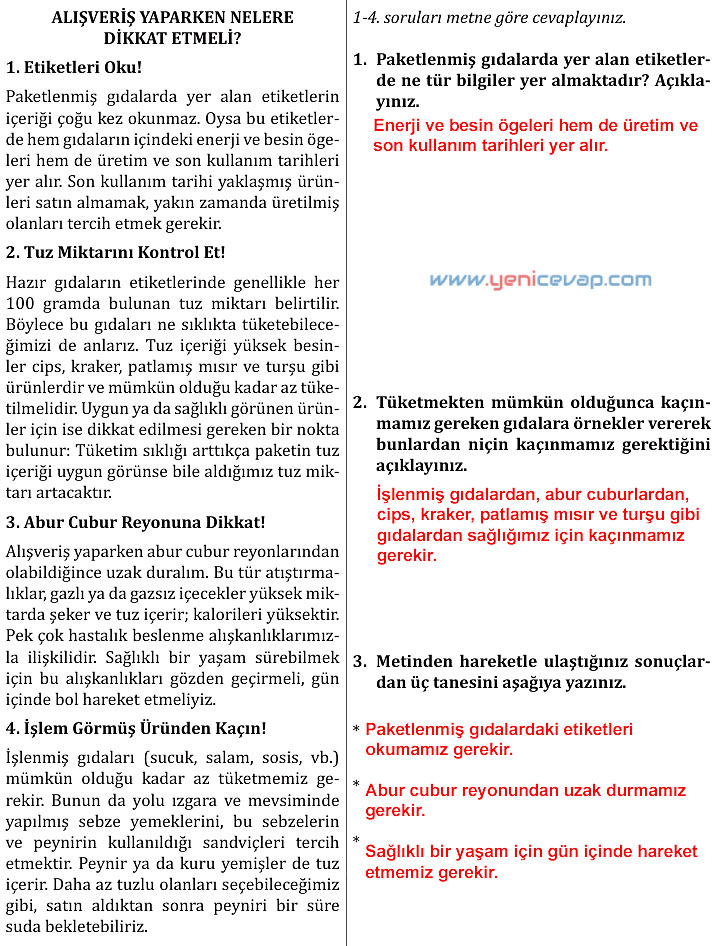 7. Sınıf Türkçe Kitabı Sayfa 227 228 229 232 233 236 237 Cevapları Meb