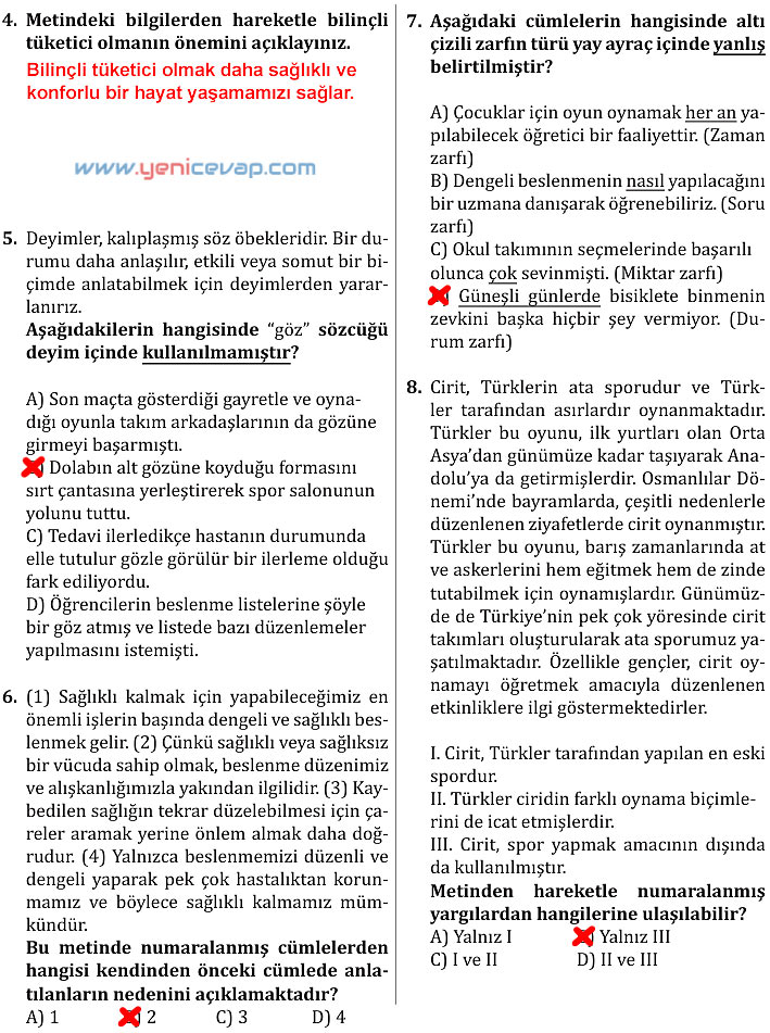 7. Sınıf Türkçe Kitabı Sayfa 227 228 229 232 233 236 237 Cevapları Meb