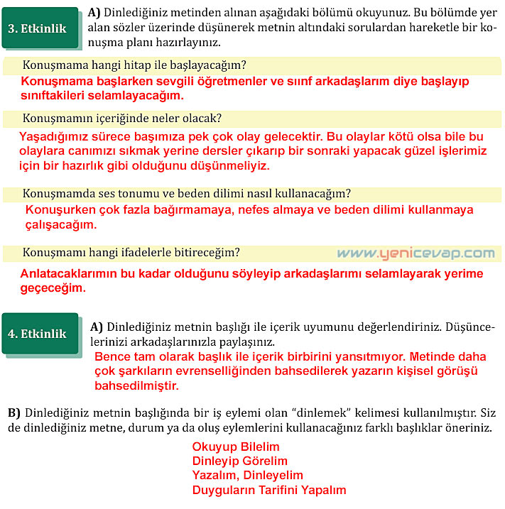 7. Sınıf Türkçe Kitabı Sayfa 37 38 39 41 44 45 Cevapları Meb