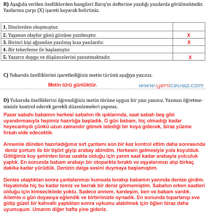7. Sınıf Türkçe Kitabı Sayfa 59 60 61 62 64 65 66 67 Cevapları Meb