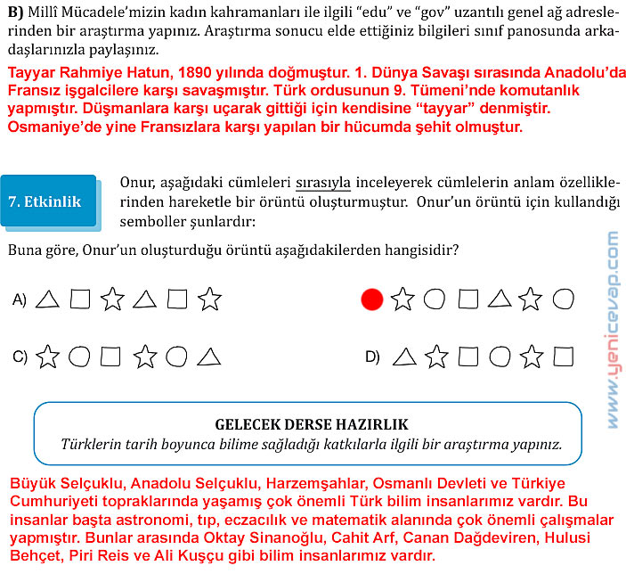 7. Sınıf Türkçe Kitabı Sayfa 68 69 70 71 74 75 78 80 Cevapları Meb