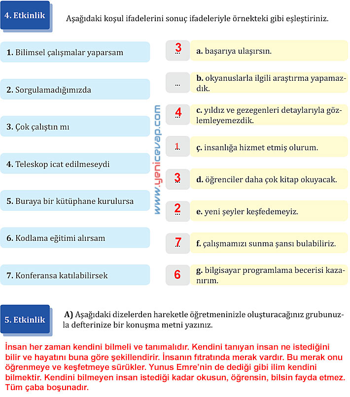 7. Sınıf Türkçe Kitabı Sayfa 81 82 83 84 86 87 88 89 Cevapları Meb