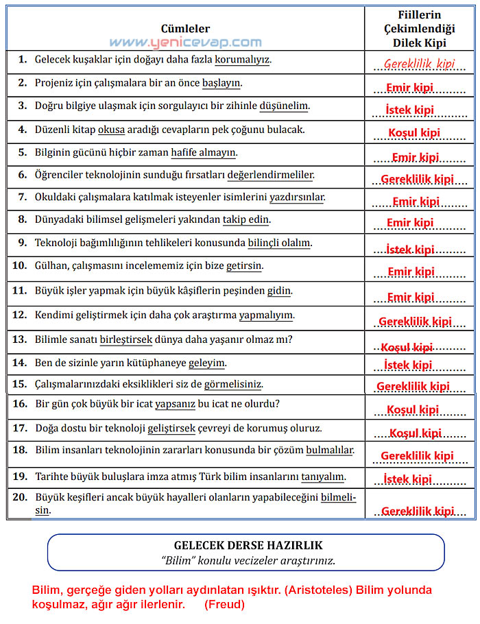 7. Sınıf Türkçe Kitabı Sayfa 81 82 83 84 86 87 88 89 Cevapları Meb