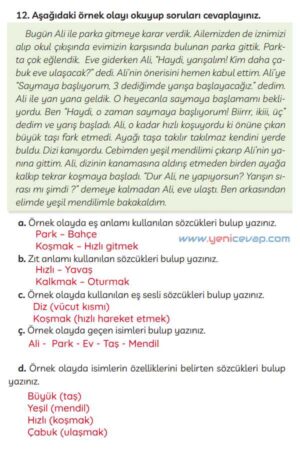 3. Sınıf Türkçe Kitabı Sayfa 117 119 120 121 Cevapları Meb