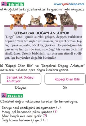 2. Sınıf Türkçe Kitabı Sayfa 119 120 122 123 Cevapları Meb