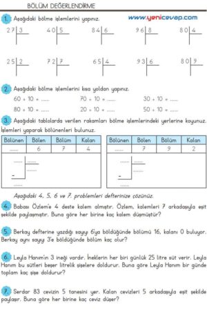 3. Sınıf Matematik Kitabı Sayfa 117 119 122 Cevapları Meb