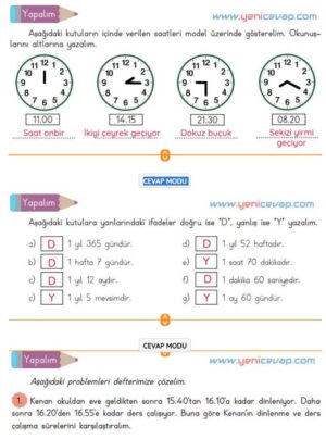 3. Sınıf Matematik Kitabı Sayfa 144 146 149 Cevapları Meb