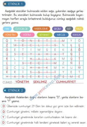3. Sınıf Hayat Bilgisi Kitabı Sayfa 149 152 153 154 155 Cevapları Meb