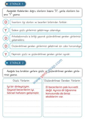 3. Sınıf Hayat Bilgisi Kitabı Sayfa 16 17 18 20 Cevapları Meb
