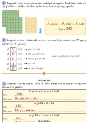 3. Sınıf Matematik Kitabı Sayfa 17 18 20 Cevapları Meb