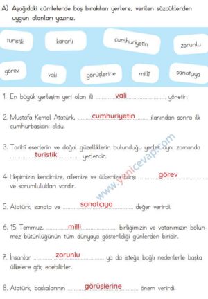 3. Sınıf Hayat Bilgisi Kitabı Sayfa 173 176 177 178 Cevapları Meb
