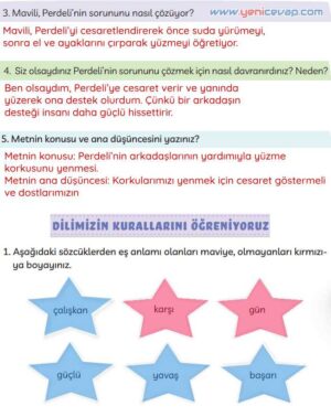 3. Sınıf Türkçe Kitabı Sayfa 184 185 186 Cevapları Meb