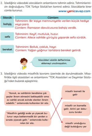 3. Sınıf Türkçe Kitabı Sayfa 196 197 198 Cevapları Meb