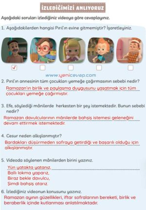 3. Sınıf Türkçe Kitabı Sayfa 199 200 201 Cevapları Meb