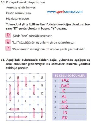 3. Sınıf Türkçe Kitabı Sayfa 224 225 227 Cevapları Meb