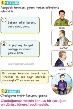 2. Sınıf Türkçe Kitabı Sayfa 21 27 28 29 Cevapları Meb