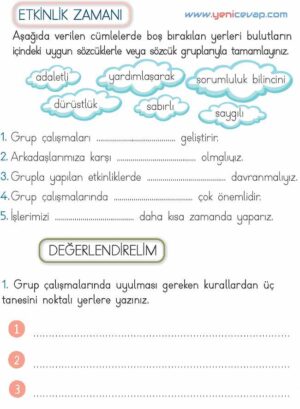2. Sınıf Hayat Bilgisi Kitabı Sayfa 40 41 43 44 Cevapları Meb