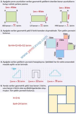 4. Sınıf Matematik Kitabı Sayfa 234 236 237 238 Cevapları Meb
