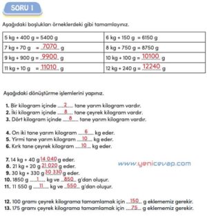 4. Sınıf Matematik Kitabı Sayfa 256 258 259 261 Cevapları Meb