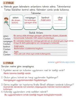 4. Sınıf Türkçe Kitabı Sayfa 120 121 122 123 Cevapları Meb