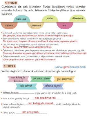 4. Sınıf Türkçe Kitabı Sayfa 187 188 189 190 191 Cevapları Meb