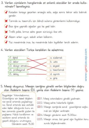 4. Sınıf Türkçe Kitabı Sayfa 38 39 40 41 Cevapları Meb