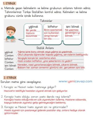 4. Sınıf Türkçe Kitabı Sayfa 92 93 94 95 Cevapları Meb