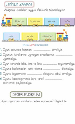2. Sınıf Hayat Bilgisi Kitabı Sayfa 52 54 55 56 Cevapları Meb