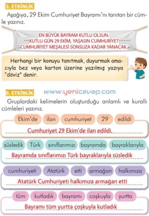 2. Sınıf Türkçe Kitabı Sayfa 50 53 54 55 Cevapları İlke Yayınları