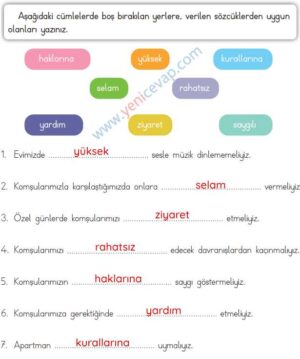 3. Sınıf Hayat Bilgisi Kitabı Sayfa 60 62 63 Cevapları Meb