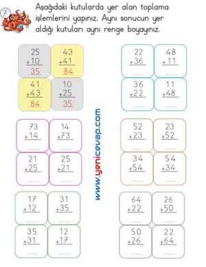 2. Sınıf Matematik Ders Kitabı Sayfa 68 72 73 74 Cevapları Meb