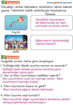 2. Sınıf Türkçe Kitabı Sayfa 79 82 83 86 Cevapları Meb