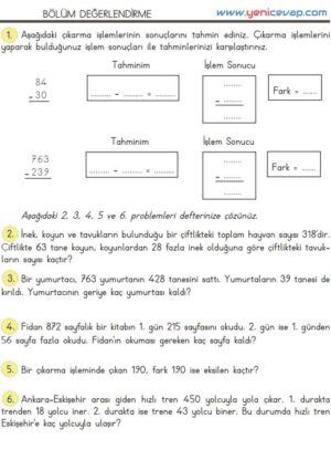 3. Sınıf Matematik Kitabı Sayfa 81 84 87 Cevapları Meb