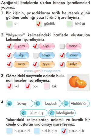 2. Sınıf Türkçe Kitabı Sayfa 86 87 88 92 Cevapları İlke Yayınları