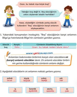 3. Sınıf Türkçe Kitabı Sayfa 87 88 89 92 Cevapları Meb