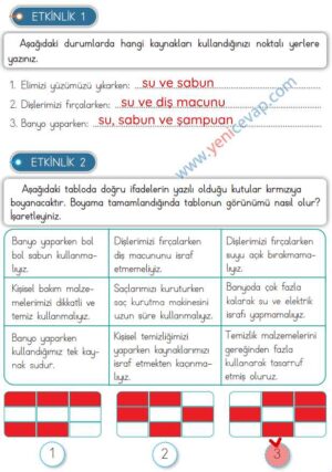 3. Sınıf Hayat Bilgisi Kitabı Sayfa 94 95 96 98 Cevapları Meb